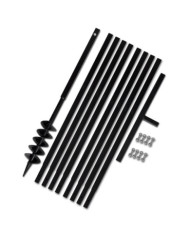 Tarière de sol avec manche 100 mm et tube d'extension 9 m Acier | Mobilier & Déco