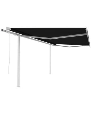 Auvent automatique rétractable avec poteaux 4,5x3,5m Anthracite | Mobilier & Déco