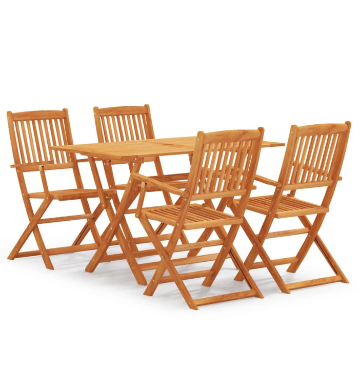 Ensemble à manger d'extérieur pliable 5 pcs Bois d'eucalyptus | Mobilier & Déco