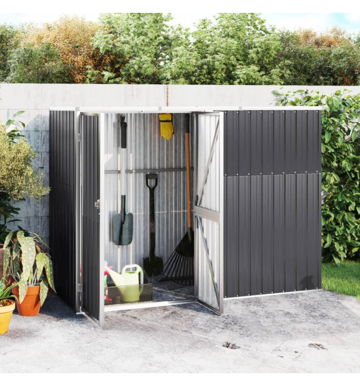 Abri à outils de jardin anthracite 225x89x161cm acier galvanisé | Mobilier & Déco