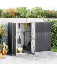 Abri à outils de jardin anthracite 225x89x161cm acier galvanisé | Mobilier & Déco