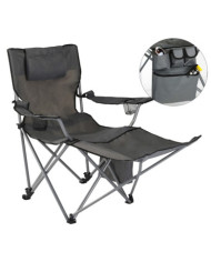 HI Chaise de camping de luxe avec repose-pieds Anthracite | Mobilier & Déco