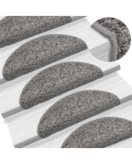 Tapis d'escalier 15 pcs Gris 56x17x3 cm | Mobilier & Déco