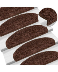 Tapis d'escalier 15 pcs marron 65x21x4 cm | Mobilier & Déco