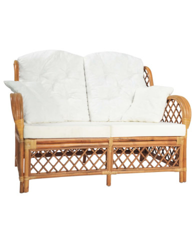 Canapé à 2 places Marron clair Rotin | Mobilier & Déco
