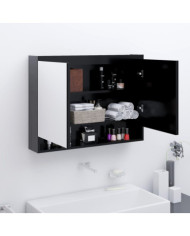 Armoire à miroir de salle de bain 80x15x60 cm MDF anthracite | Mobilier & Déco
