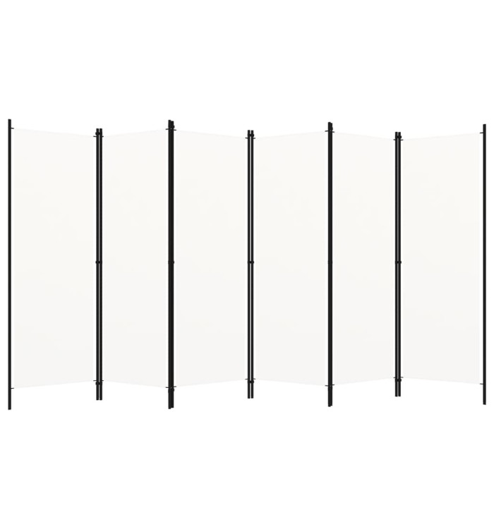 Cloison de séparation 6 panneaux Blanc 300x180 cm | Mobilier & Déco