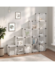Cubes de rangement 15 pcs avec portes Transparent PP | Mobilier & Déco