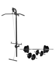 Tour de musculation murale avec jeu d'haltères et poids 60,5 kg | Mobilier & Déco