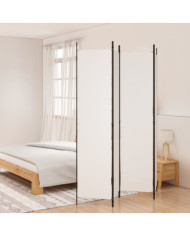 Cloison de séparation 4 panneaux Blanc 200x220 cm Tissu | Mobilier & Déco