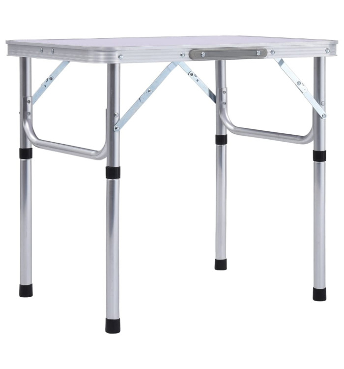 Table pliable de camping Blanc Aluminium 60x45 cm | Mobilier & Déco