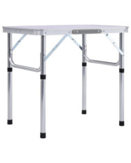 Table pliable de camping Blanc Aluminium 60x45 cm | Mobilier & Déco