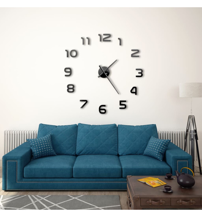 Horloge murale 3D Design moderne 100 cm XXL Noir | Mobilier & Déco