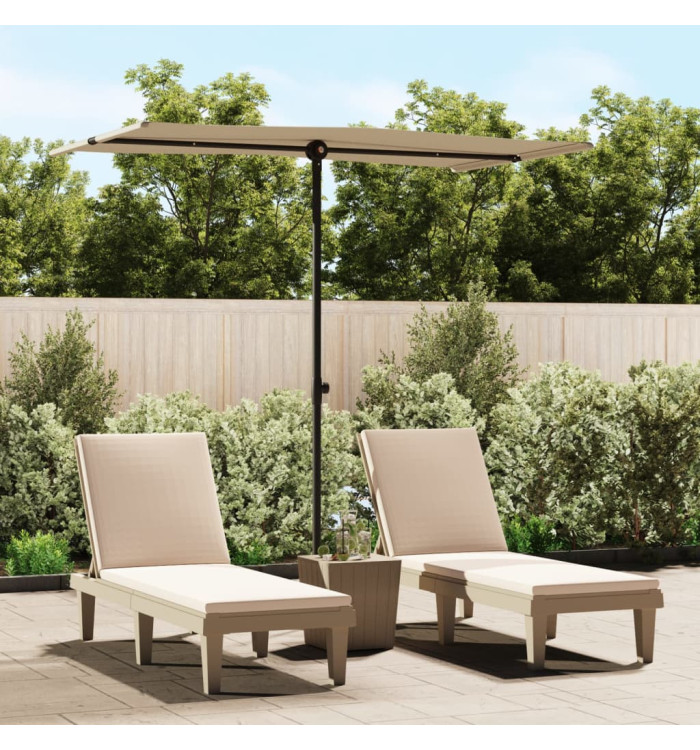 Parasol de jardin avec mât en aluminium 180x110 cm taupe | Mobilier & Déco