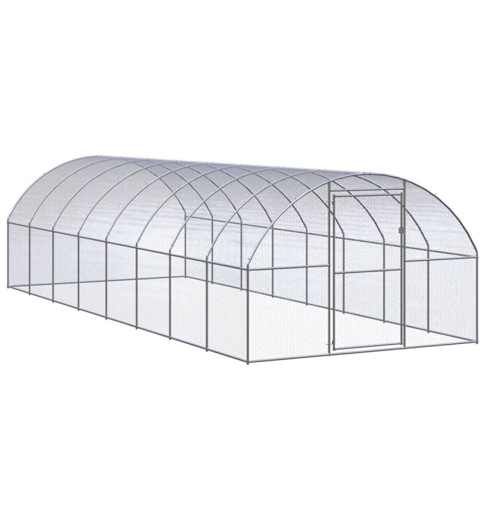 Poulailler d'extérieur 3x8x2 m Acier galvanisé | Mobilier & Déco