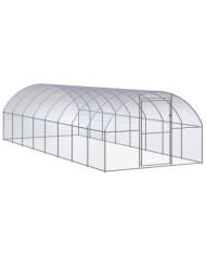 Poulailler d'extérieur 3x8x2 m Acier galvanisé | Mobilier & Déco