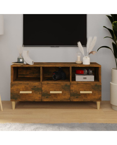 Meuble TV Chêne fumé 102x36x50 cm Bois d'ingénierie | Mobilier & Déco