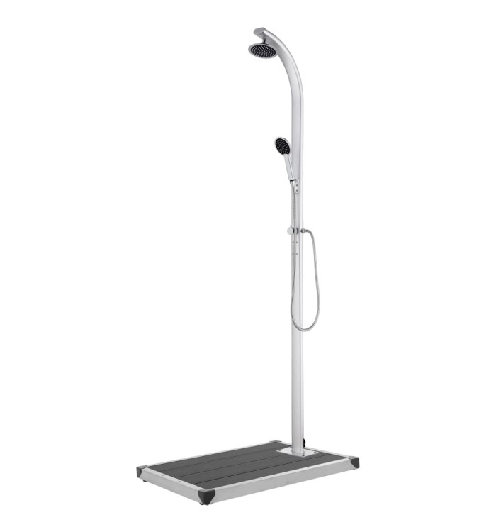 Douche de jardin avec base gris 220 cm Aluminium | Mobilier & Déco
