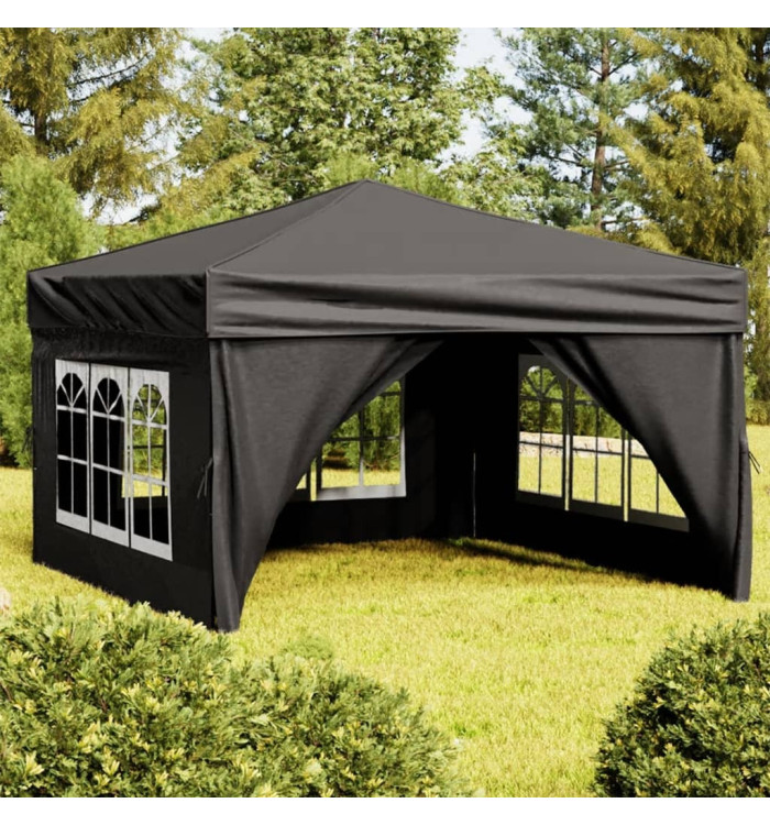 Tente de réception pliable avec parois Noir 3x3 m | Mobilier & Déco