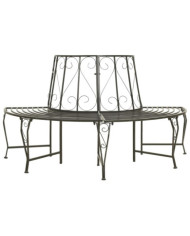 Banc d'arbre de jardin Demi-rond 160 cm Acier | Mobilier & Déco