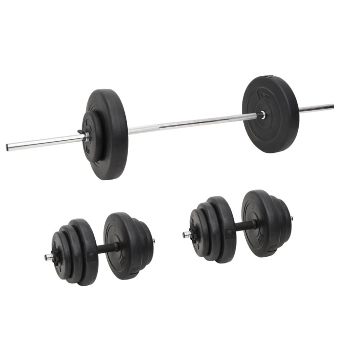Ensemble d'haltères et de barres avec plaques 60 kg | Mobilier & Déco