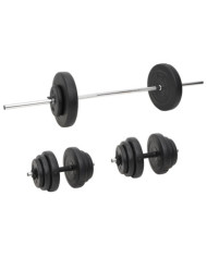 Ensemble d'haltères et de barres avec plaques 60 kg | Mobilier & Déco