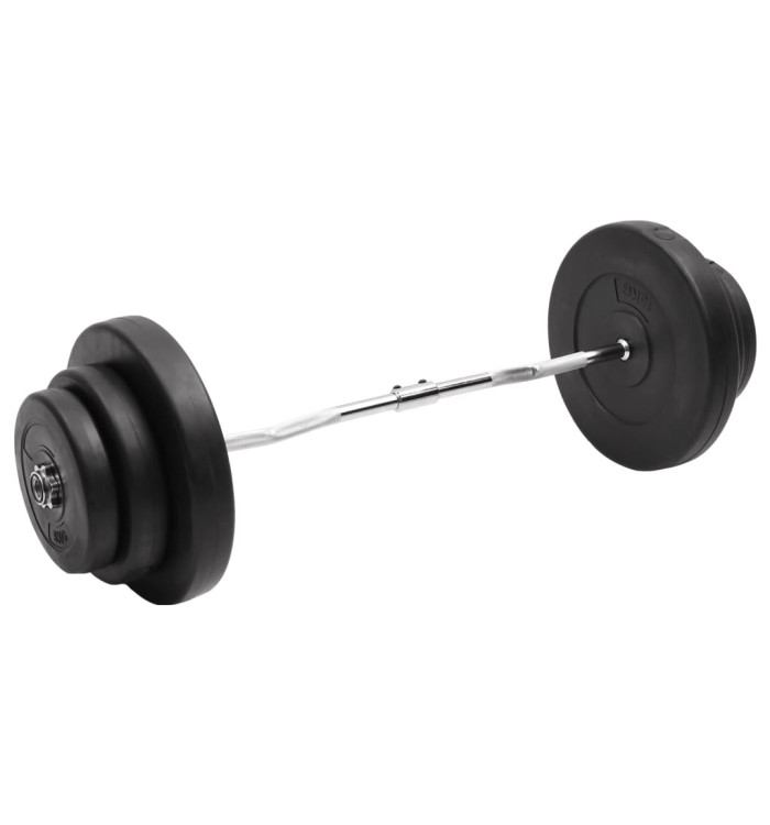 Barre d'haltères ondulée avec plaques 60 kg | Mobilier & Déco