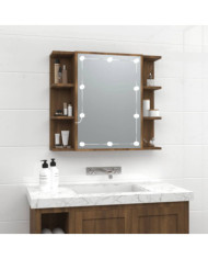 Armoire à miroir avec LED Chêne marron 70x16,5x60 cm | Mobilier & Déco