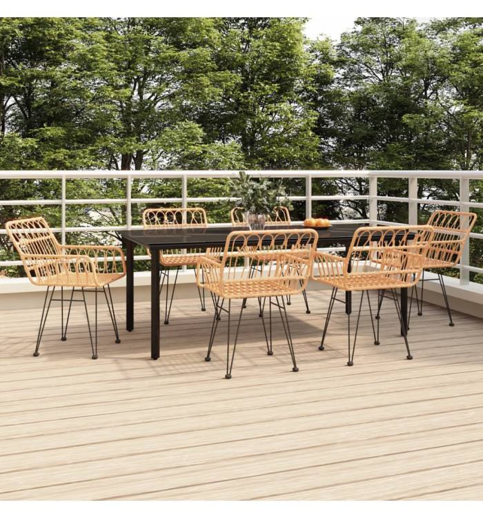 Ensemble à manger de jardin 7 pcs Résine tressée | Mobilier & Déco