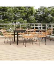 Ensemble à manger de jardin 7 pcs Résine tressée | Mobilier & Déco