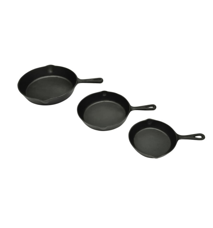 Lot de 3 poêles en fonte | Mobilier & Déco