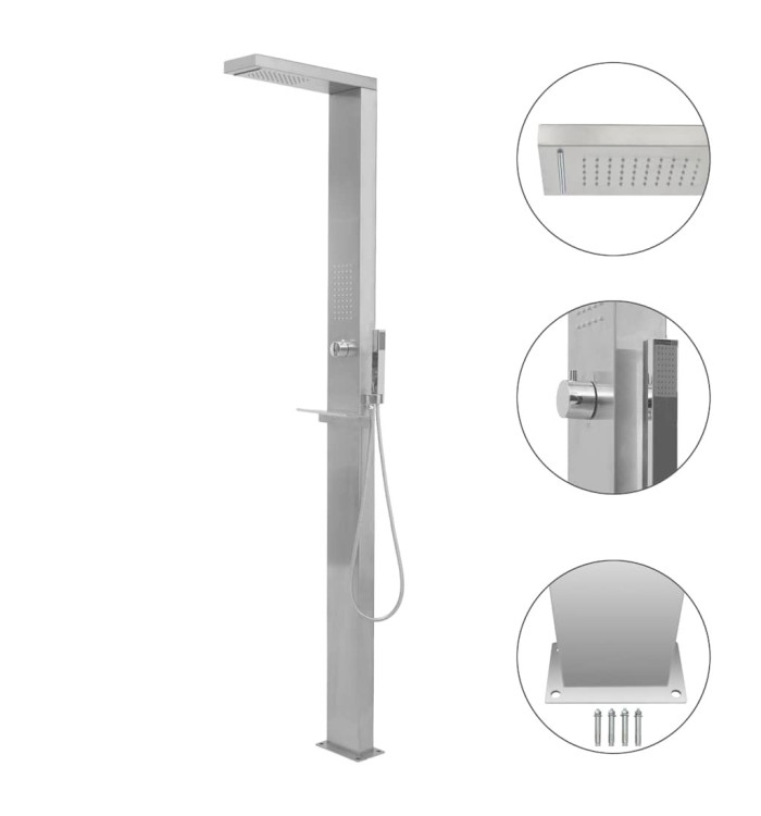 Douche d'extérieur Acier inoxydable Carré | Mobilier & Déco