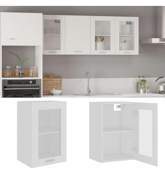 Armoire en verre suspendue "Lyon" Blanc 40x31x60 cm | Mobilier & Déco