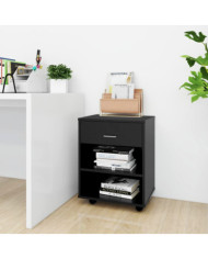 Armoire à roulettes Noir 46x36x59 cm Bois d'ingénierie | Mobilier & Déco