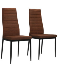 Chaises à manger lot de 2 marron tissu | Mobilier & Déco