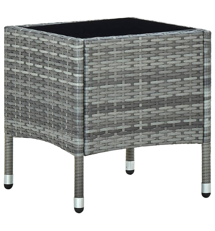 Table de jardin Gris 40x40x45 cm Résine tressée | Mobilier & Déco