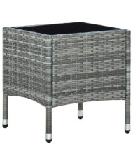 Table de jardin Gris 40x40x45 cm Résine tressée | Mobilier & Déco