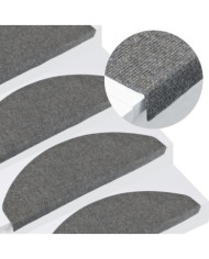 Tapis d'escalier autocollants 15 pcs 65x22,5x3,5 cm Gris | Mobilier & Déco
