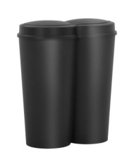 Poubelle double à ordures Noir 50 L | Mobilier & Déco