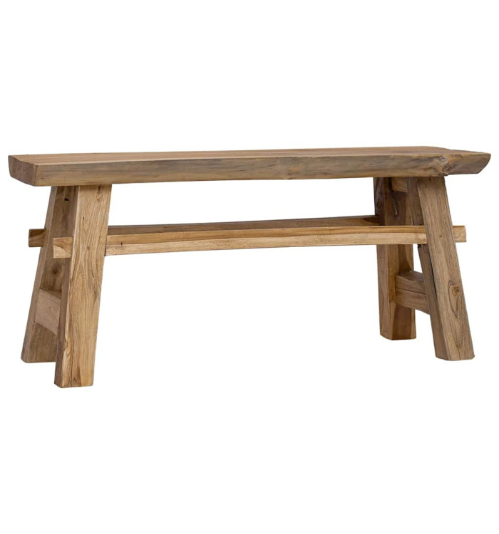 Banc bois de récupération mélangé et teck massif 100x28x43 cm | Mobilier & Déco