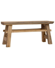 Banc bois de récupération mélangé et teck massif 100x28x43 cm | Mobilier & Déco