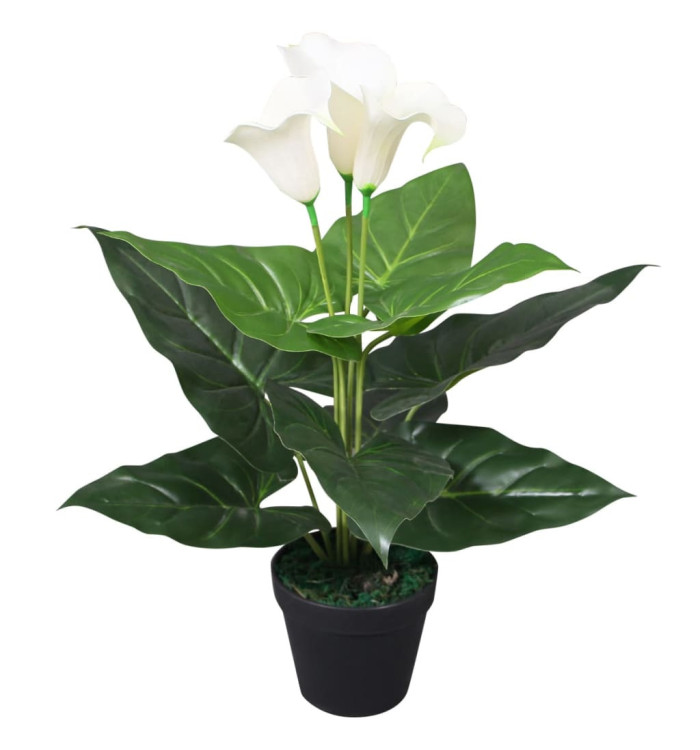 Plante artificielle avec pot Lis Calla 45 cm Blanc | Mobilier & Déco