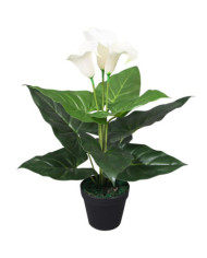 Plante artificielle avec pot Lis Calla 45 cm Blanc | Mobilier & Déco