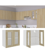 Armoire en verre suspendue "Lyon" Chêne sonoma | Mobilier & Déco