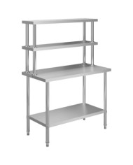 Table de travail de cuisine avec étagère 120x60x150 cm Inox | Mobilier & Déco