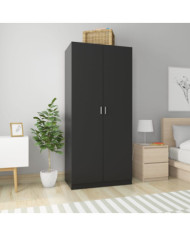 Garde-robe Noir 90x52x200 cm Bois d’ingénierie | Mobilier & Déco