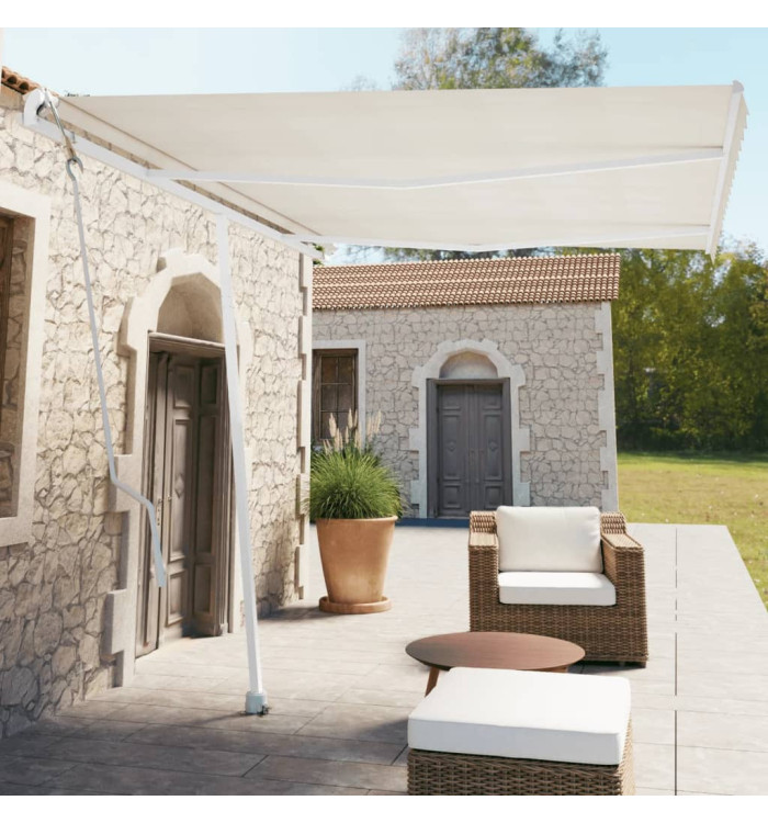 Auvent automatique sur pied 350x250 cm Crème | Mobilier & Déco