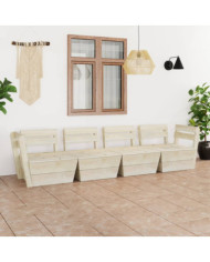 Canapé palette à 4 places de jardin Bois d'épicéa imprégné | Mobilier & Déco