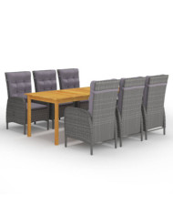 Ensemble à manger de jardin 7 pcs Gris | Mobilier & Déco