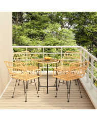 Ensemble à manger de jardin 5pcs Résine tressée | Mobilier & Déco
